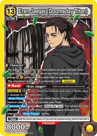 Eren Jaeger (Doomsday Titan) (UEX07BT/AOT-2-022) [UEX07BT: Attack on Titan Vol. 2] Foil - Deck Out Gaming