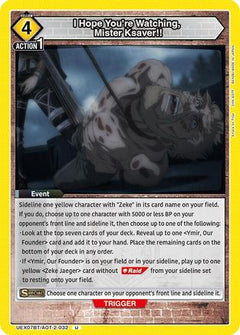 I Hope You're Watching, Mister Ksaver!! (UEX07BT/AOT-2-032) [UEX07BT: Attack on Titan Vol. 2]-1