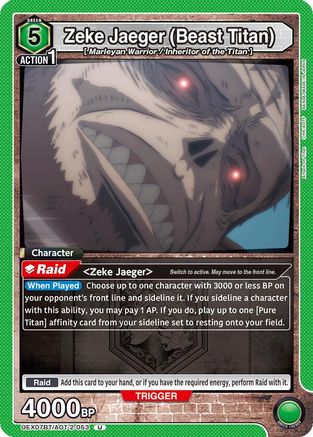 Zeke Jaeger (Beast Titan) (053) (UEX07BT/AOT-2-053) [UEX07BT: Attack on Titan Vol. 2] - Deck Out Gaming