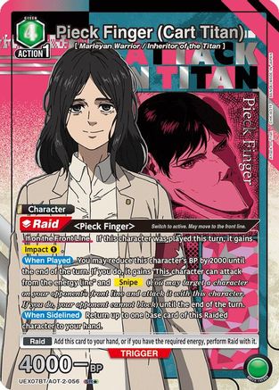 Pieck Finger (Cart Titan) (SR*) (UEX07BT/AOT-2-056) [UEX07BT: Attack on Titan Vol. 2] Foil