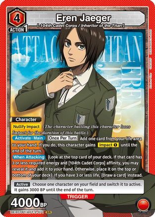 Eren Jaeger (071) (UEX07BT/AOT-2-071) [UEX07BT: Attack on Titan Vol. 2] Foil
