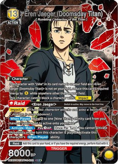 Eren Jaeger (Doomsday Titan) (Box Topper Silver Foil) (UEX07BT/AOT-2-022) [UEX07BT: Attack on Titan Vol. 2] Foil-1