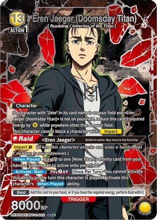 Eren Jaeger (Doomsday Titan) (Box Topper Silver Foil) (UEX07BT/AOT-2-022) [UEX07BT: Attack on Titan Vol. 2] Foil