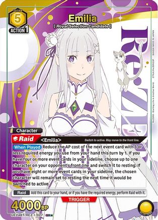 Emilia (027) (Box Topper Gold Foil) (UE24BT/REZ-1-027) [UE24BT: Re:ZERO -Starting Life in Another World-] Foil-1
