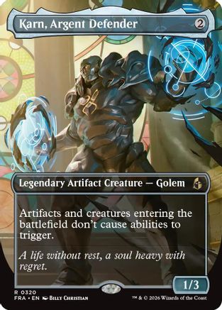 Karn, Argent Defender (Borderless) (320) [Reality Fracture] foil