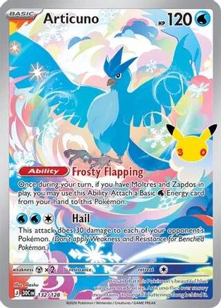 Articuno - 132/128 (132) [ME: 30th Celebration] Holofoil