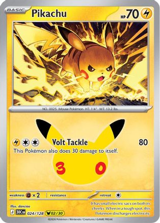 Pikachu - 024/128 (24) [ME: 30th Celebration] Holofoil-1