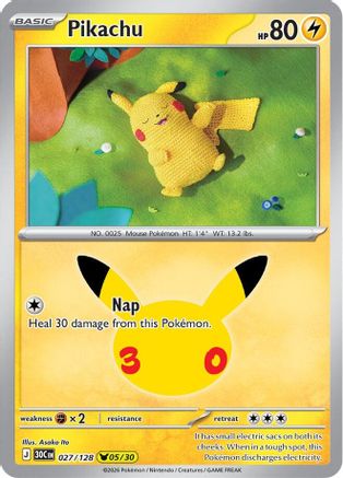 Pikachu - 027/128 (27) [ME: 30th Celebration] Holofoil-1