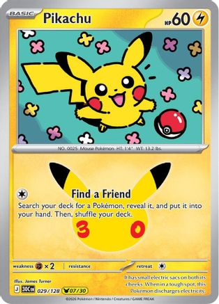 Pikachu - 029/128 (29) [ME: 30th Celebration] Holofoil-1