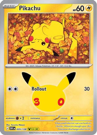 Pikachu - 035/128 (35) [ME: 30th Celebration] Holofoil-1