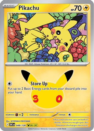 Pikachu - 048/128 (48) [ME: 30th Celebration] Holofoil-1
