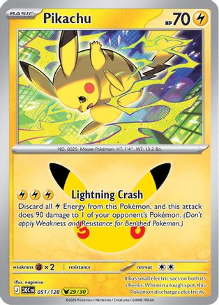 Pikachu - 051/128 (51) [ME: 30th Celebration] Holofoil-1