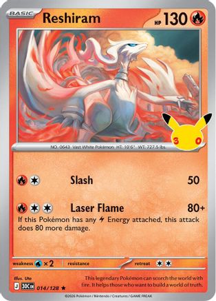 Reshiram (14) [ME: 30th Celebration] Holofoil