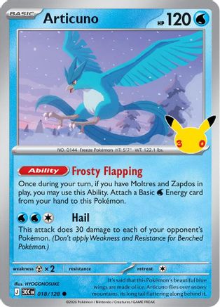 Articuno - 018/128 (18) [ME: 30th Celebration] Holofoil