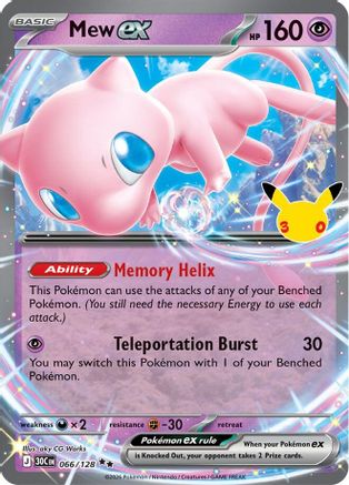Mew ex - 066/128 (66) [ME: 30th Celebration] Holofoil-1