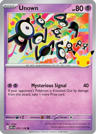 Unown (72) [ME: 30th Celebration] Holofoil-1