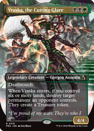 Vraska, the Cutting Glare (Borderless) (319) [Reality Fracture] foil