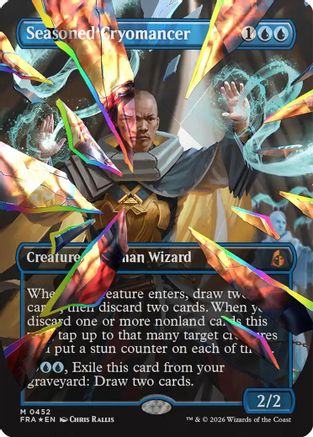 Seasoned Cryomancer (Borderless) (Facet Foil) (0452) (452) [Reality Fracture] foil