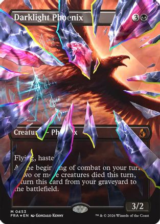 Darklight Phoenix (Borderless) (Facet Foil) (0453) (453) [Reality Fracture] foil