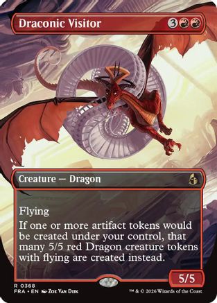 Draconic Visitor (Borderless) (368) [Reality Fracture] foil