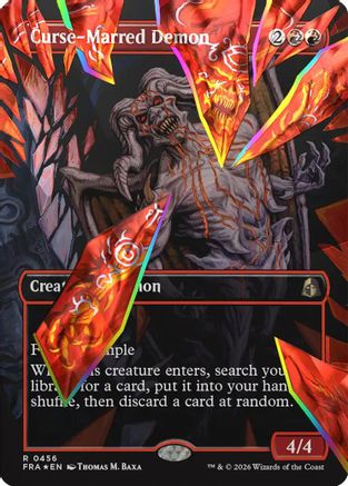 Curse-Marred Demon (Borderless) (Facet Foil) (456) [Reality Fracture] foil