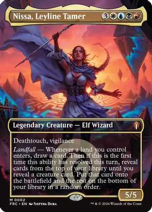 Nissa, Leyline Tamer (Borderless) (2) [Commander: Reality Fracture] foil