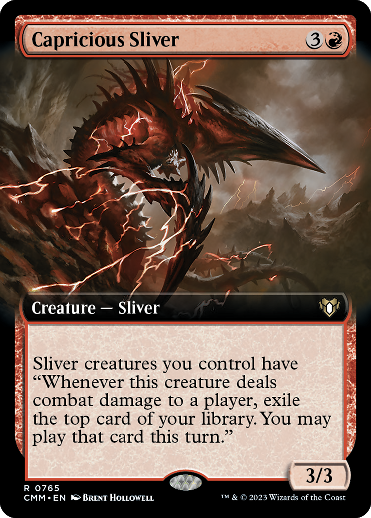 Capricious Sliver (Extended Art) (765) [Commander Masters] - Deck Out Gaming