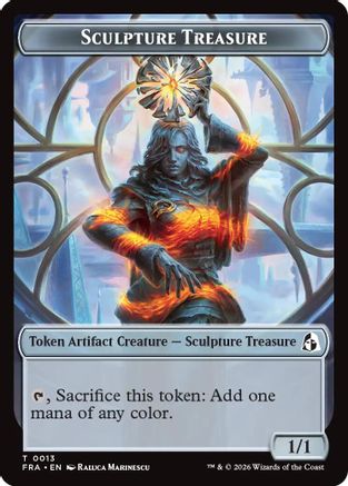 Sculpture Treasure // Beast Double-Sided Token (13) [Reality Fracture] foil-1
