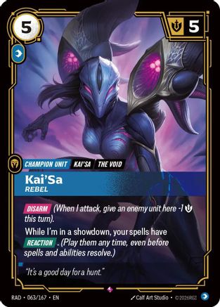 Kai'Sa, Rebel (063/167) [Radiance] Foil-1