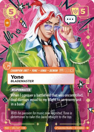 Yone, Blademaster (Showcase) (181/167) [Radiance] Foil - Deck Out Gaming