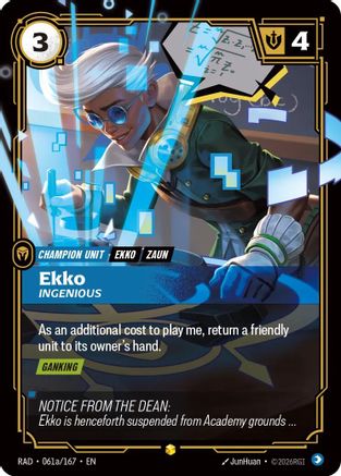 Ekko, Ingenious (Alternate Art) (061a/167) [Radiance] Foil