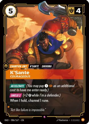 K'Sante, Courageous (086/167) [Radiance] Foil