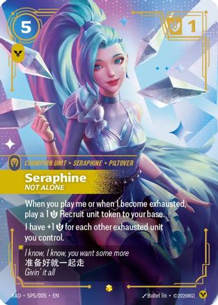 Seraphine, Not Alone (SP) (SP5/005) [Radiance] Foil