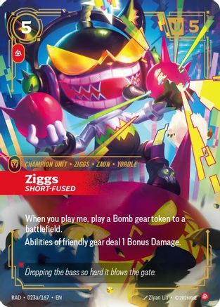 Ziggs, Short-Fused (Alternate Art) (023a/167) [Radiance] Foil-1