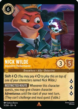 Nick Wilde - Inquisitive Harbormaster (11/204) [Hyperia City] Cold Foil-1