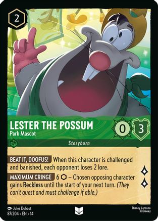 Lester the Possum - Park Mascot (87/204) [Hyperia City]-1