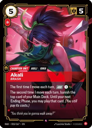 Akali, Brash (015/167) [Radiance] Foil