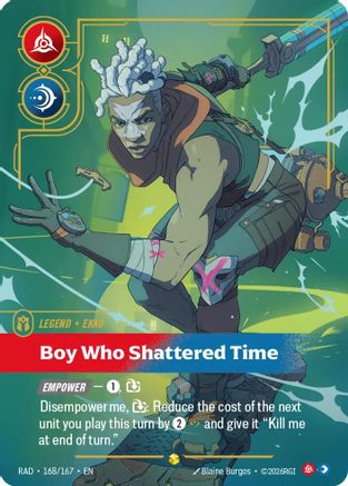 Ekko, Boy Who Shattered Time (Overnumbered) (168/167) [Radiance] Foil