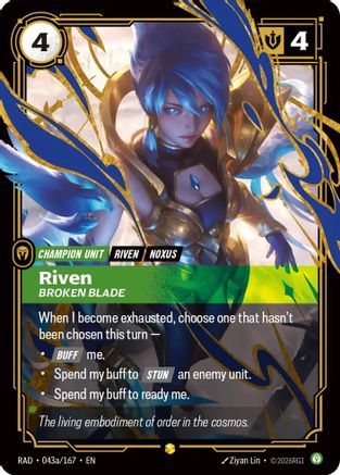 Riven, Broken Blade (Alternate Art) (043a/167) [Radiance] Foil
