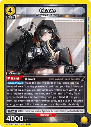 Grave (011) (UP01BT/NIK-2-011) [UP01BT: GODDESS OF VICTORY: NIKKE Precious Booster] Foil - Deck Out Gaming