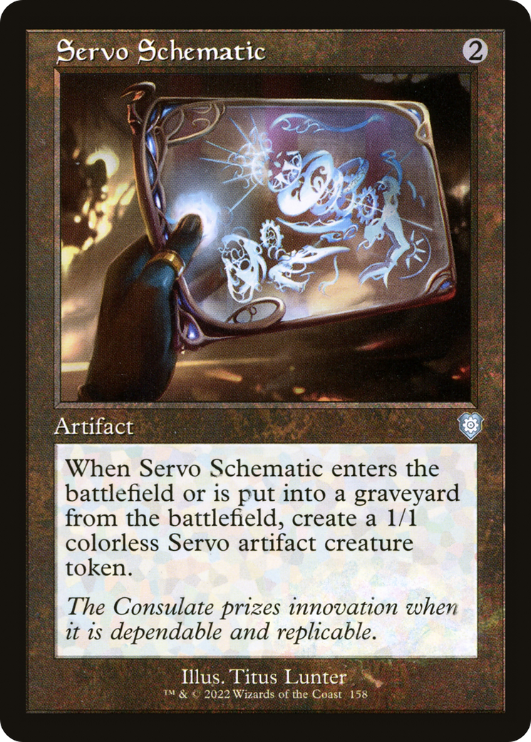 Servo Schematic (Retro Frame) (158) [Commander: The Brothers' War] - Deck Out Gaming