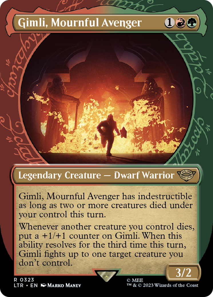 Gimli, Mournful Avenger (Showcase) (323) [The Lord of the Rings: Tales of Middle-earth] foil - Deck Out Gaming