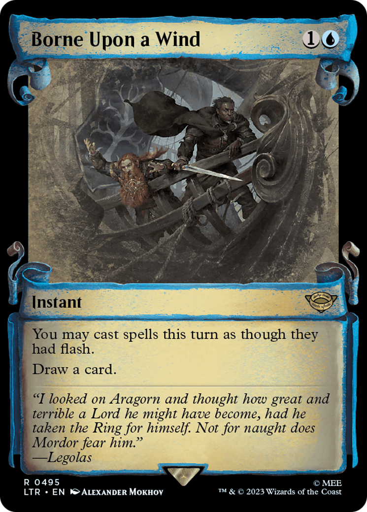 Borne Upon a Wind (Showcase Scrolls) (495) [The Lord of the Rings: Tales of Middle-earth] foil - Deck Out Gaming