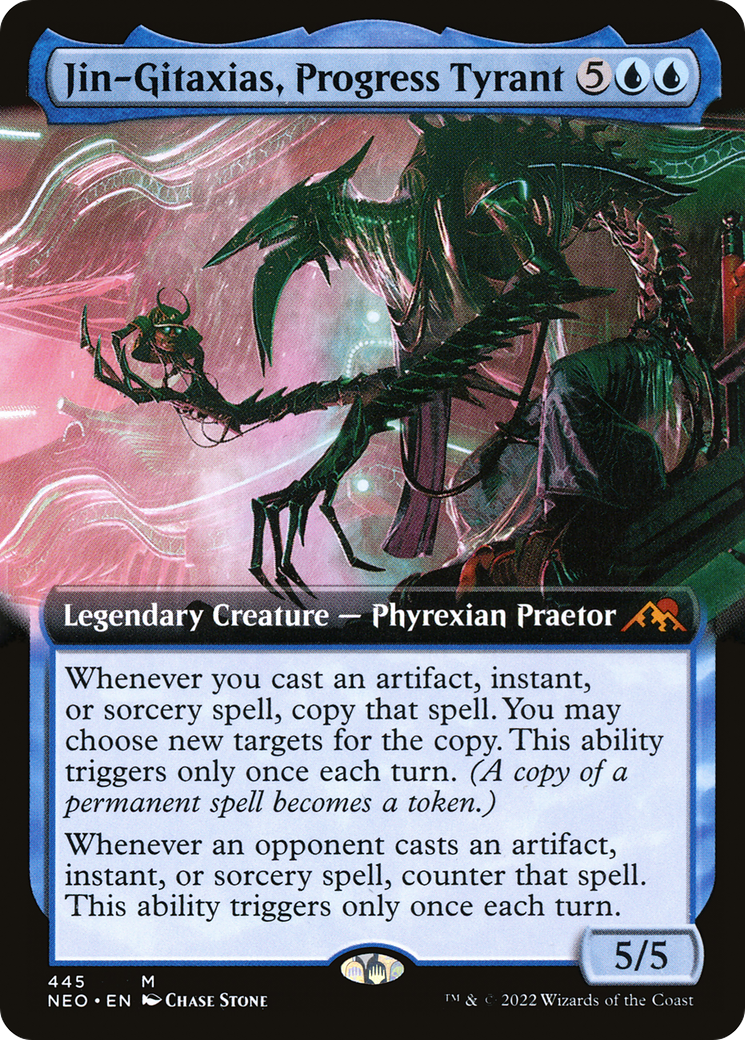 Jin-Gitaxias, Progress Tyrant (Extended Art) (445) [Kamigawa: Neon Dynasty] foil - Deck Out Gaming