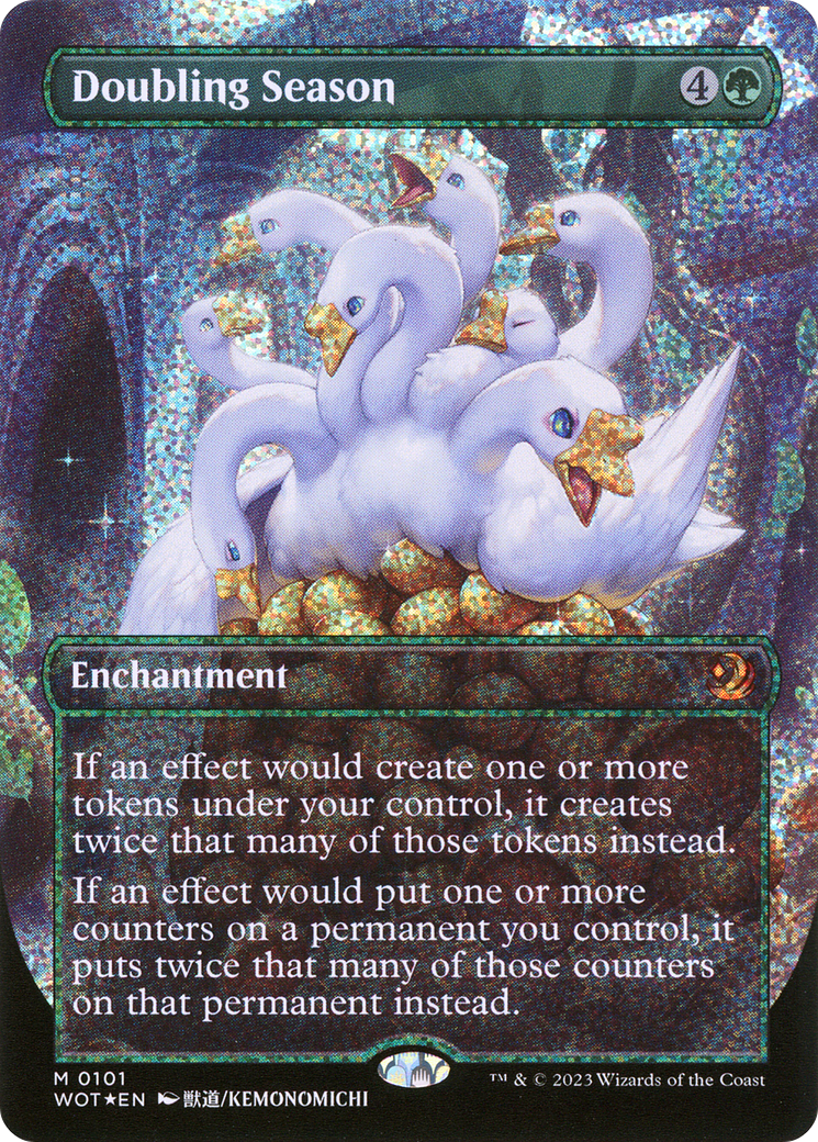 Doubling Season (Anime Borderless) (Confetti Foil) (101) [Wilds of Eldraine: Enchanting Tales] foil - Deck Out Gaming