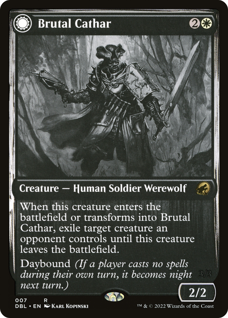 Brutal Cathar (7) [Innistrad: Double Feature] foil - Deck Out Gaming
