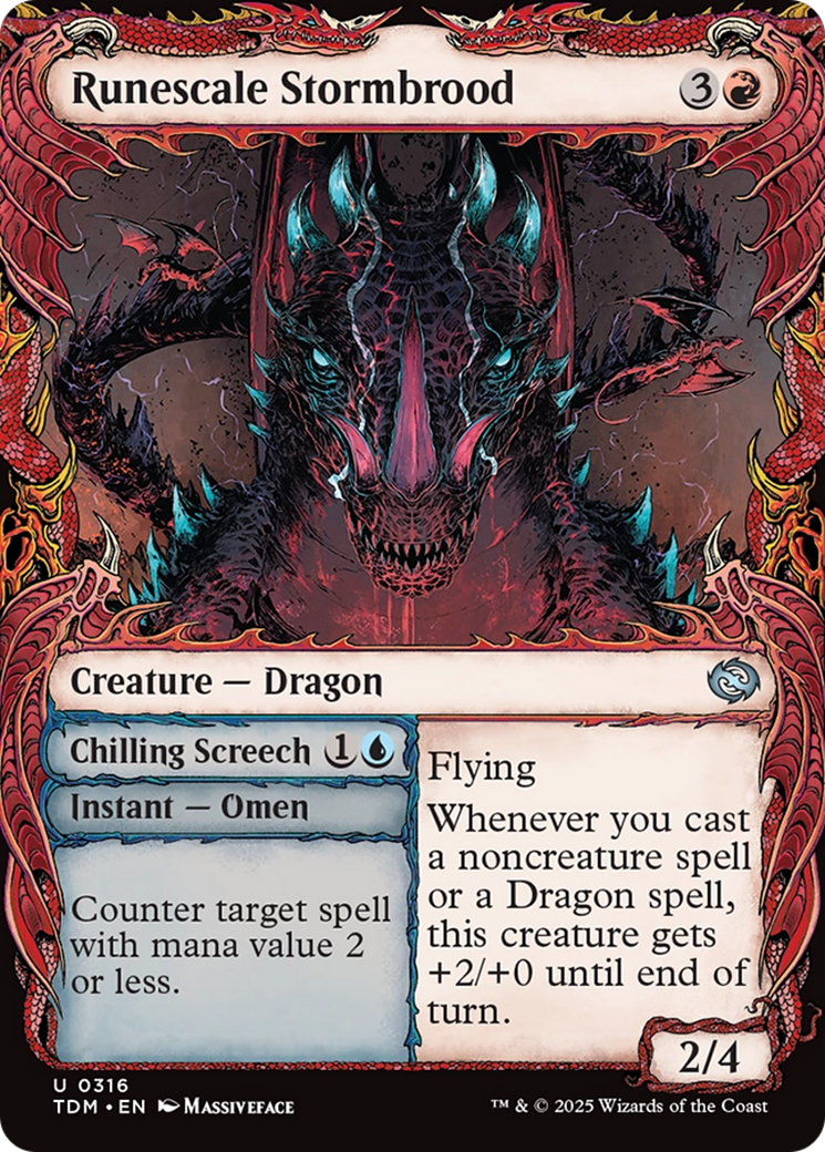 Runescale Stormbrood (Showcase) (316) [Tarkir: Dragonstorm] foil - Deck Out Gaming