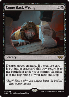 Come Back Wrong (0086) (86) [Duskmourn: House of Horror] foil - Deck Out Gaming