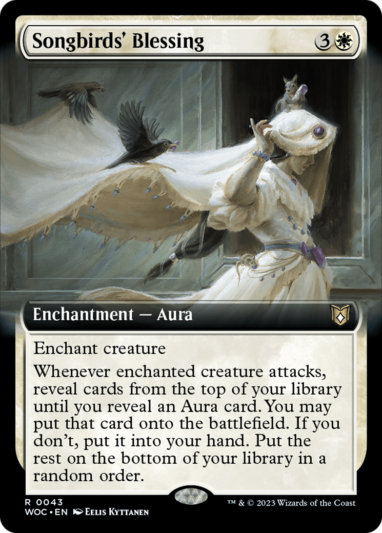 Songbirds' Blessing (Extended Art) (43) [Wilds of Eldraine Commander] - Deck Out Gaming