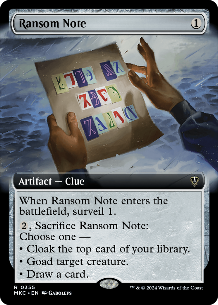 Ransom Note (0355) (Extended Art) (355) [Murders at Karlov Manor Commander] - Deck Out Gaming